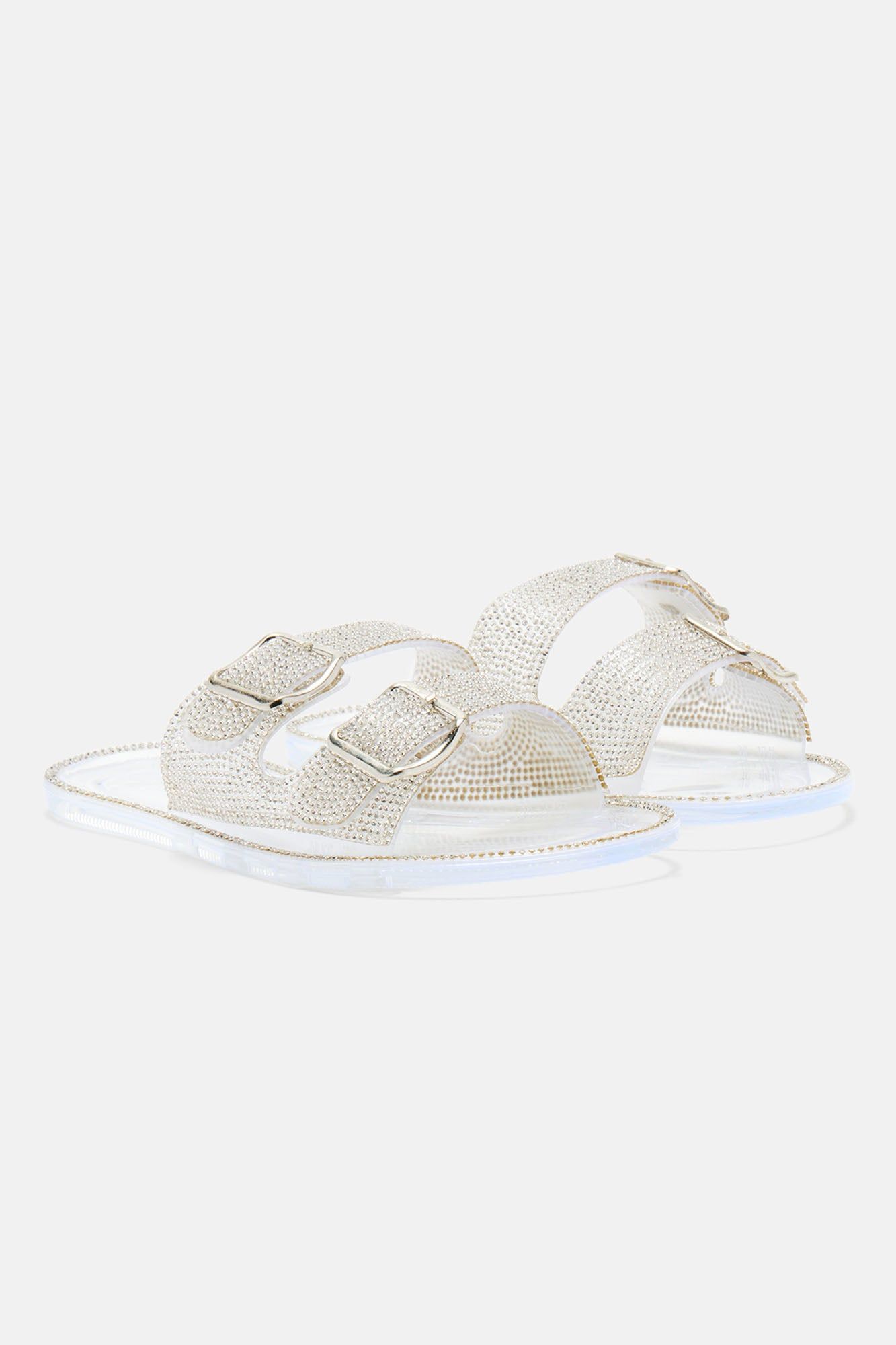Past Time Flat Sandals - Clear sold by Fashion Nova product image thumbnail 4