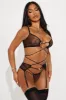Caught Feelings Garter 3 Piece Set - Black sold by Fashion Nova