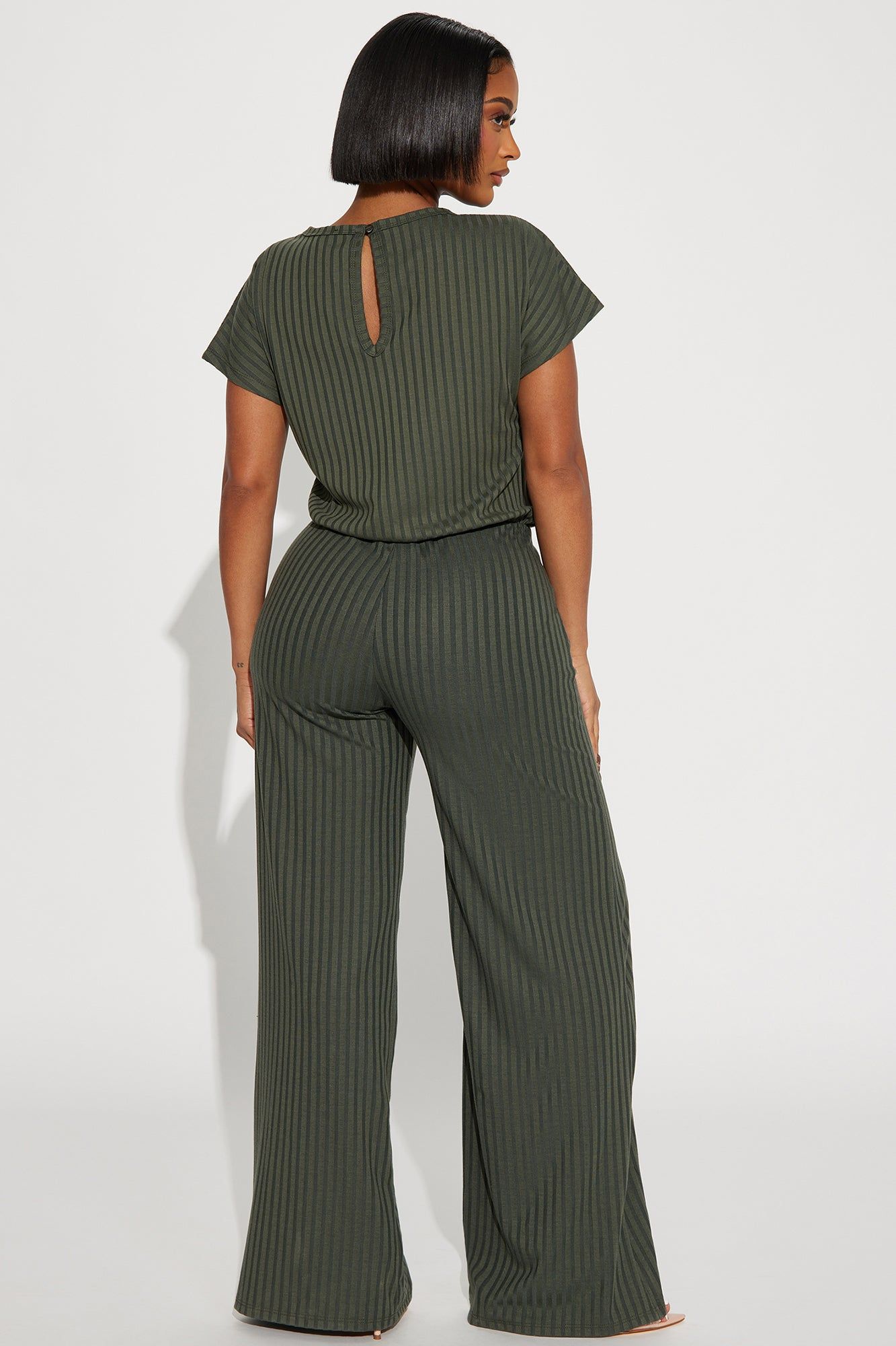 Too Little Too Late Ribbed Jumpsuit - Olive sold by Fashion Nova product image thumbnail 3