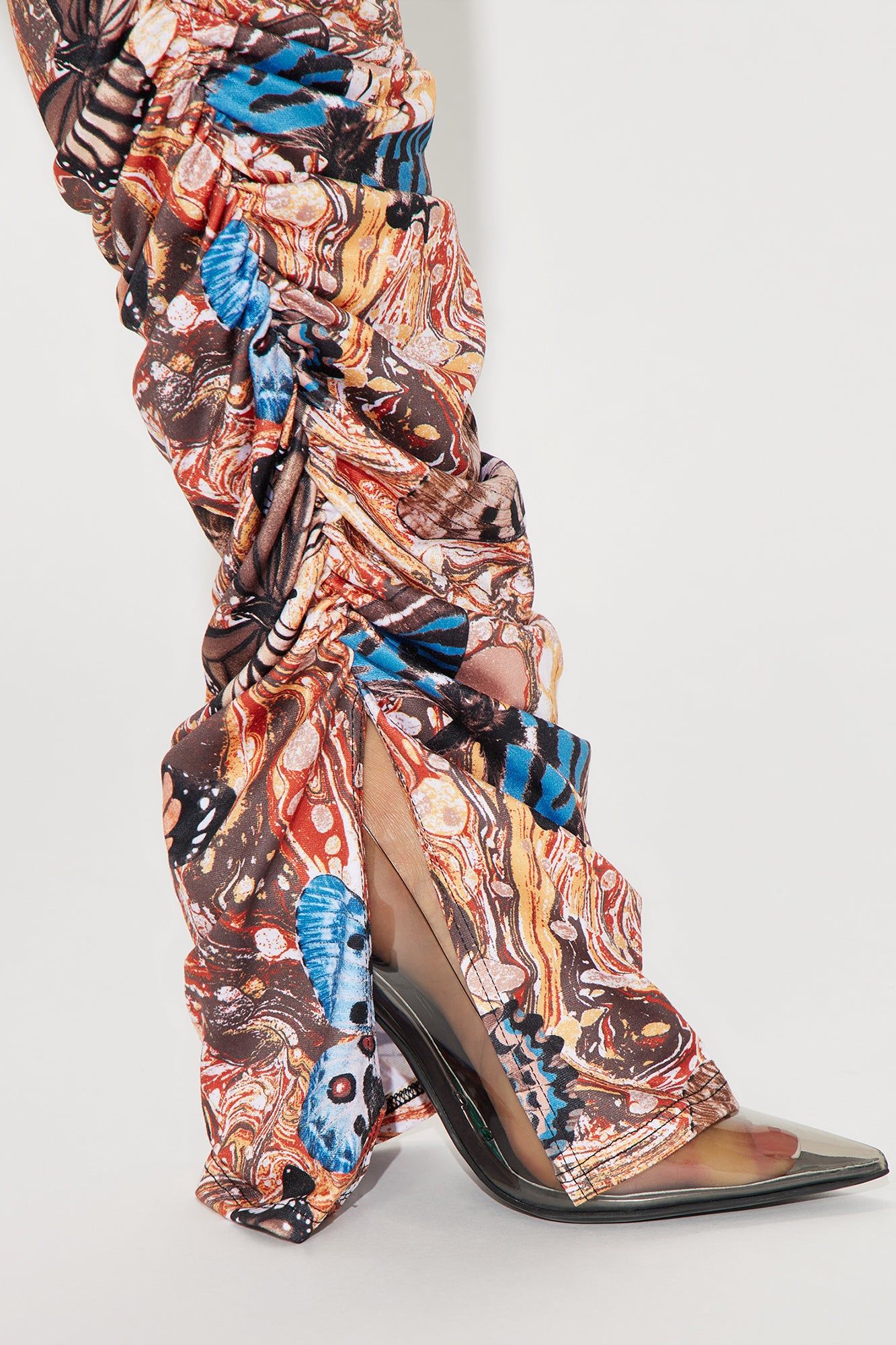 BUTTERFLY DREAMING STACKED PANT - Brown/combo sold by Fashion Nova product image thumbnail 3