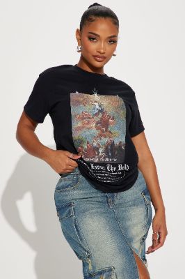Chance Favors The Bold Tee - Black sold by Fashion Nova