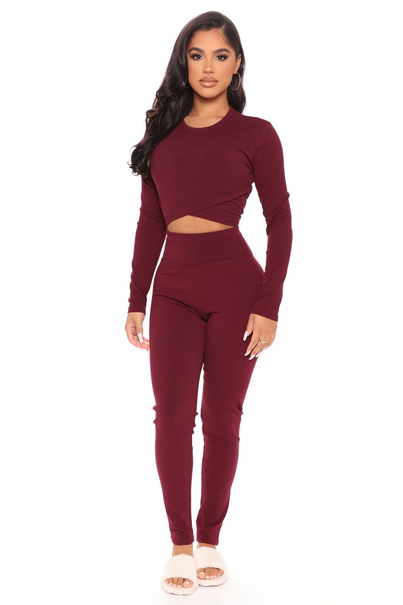 Classy And Cute Legging Set - Burgundy sold by Fashion Nova product image thumbnail 3