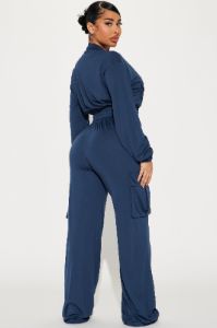 Keep Up With Me Cargo Pant Set - Navy sold by Fashion Nova