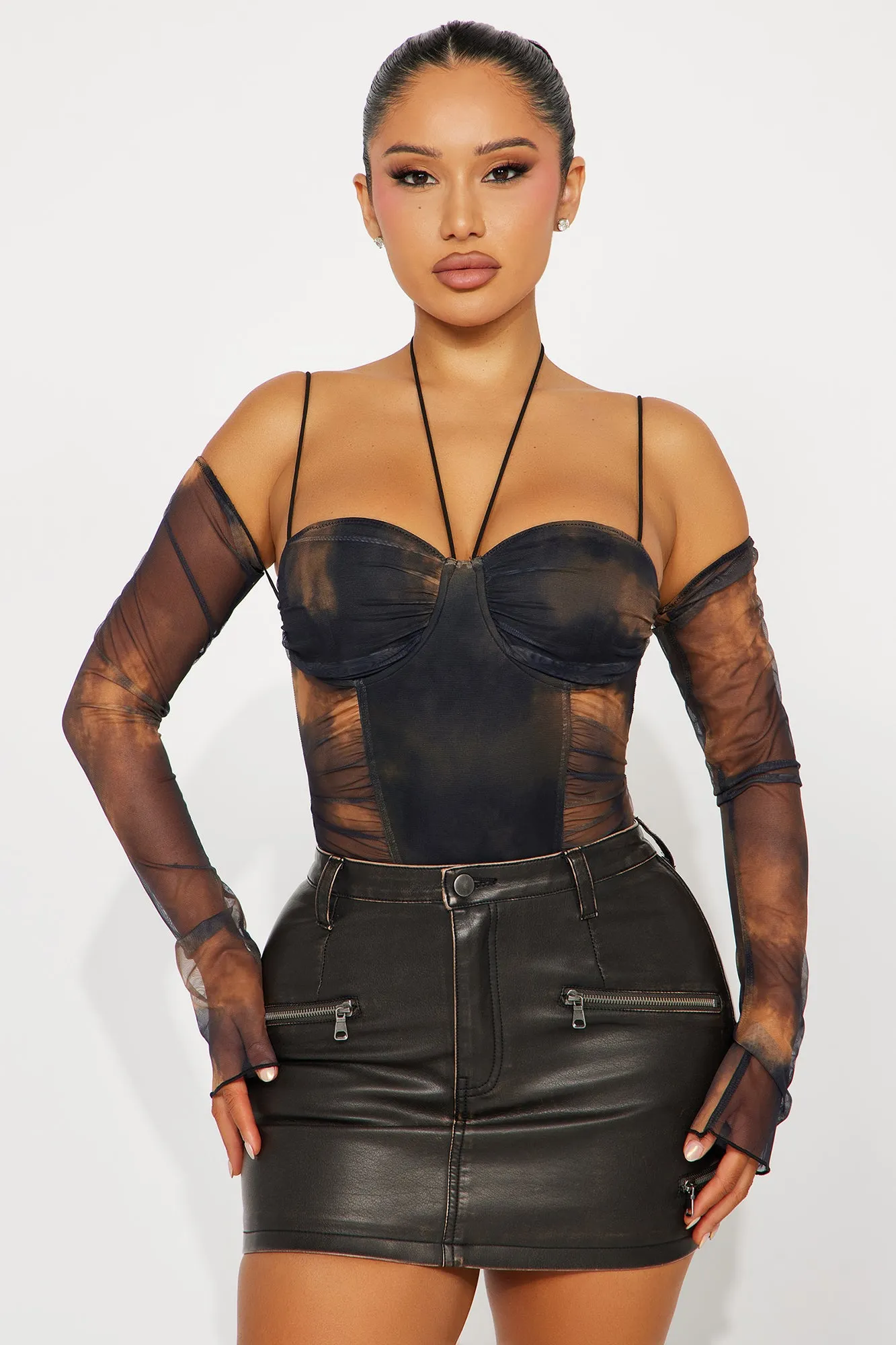Not Phased Mesh Bodysuit - Black/combo sold by Fashion Nova product image thumbnail 3