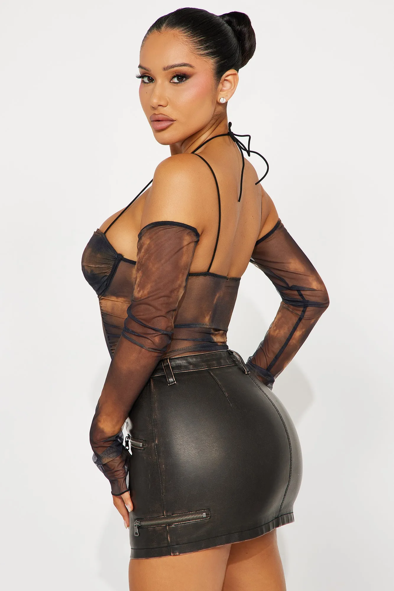 Not Phased Mesh Bodysuit - Black/combo sold by Fashion Nova product image thumbnail 4