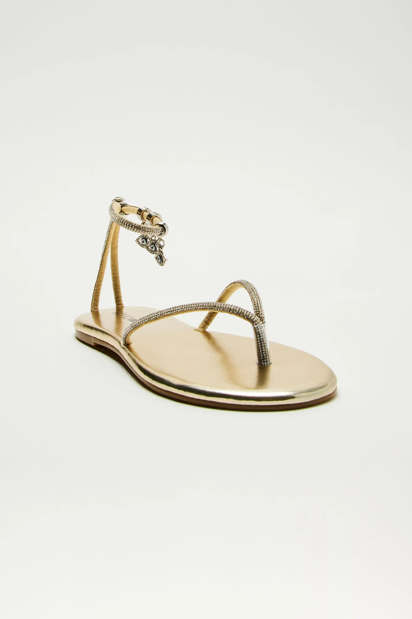 Evil Eye Goddess Flat Sandals - Gold sold by Fashion Nova product image thumbnail 2