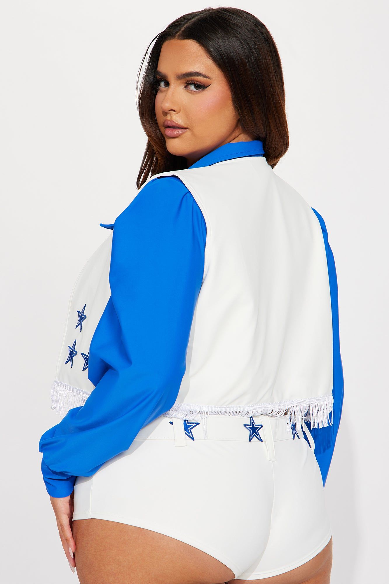 Go Team Cheerleader 4 Piece Costume Set - Blue/combo sold by Fashion Nova product image thumbnail 8