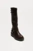 Kyra Buckle Knee High Boots - Brown sold by Fashion Nova