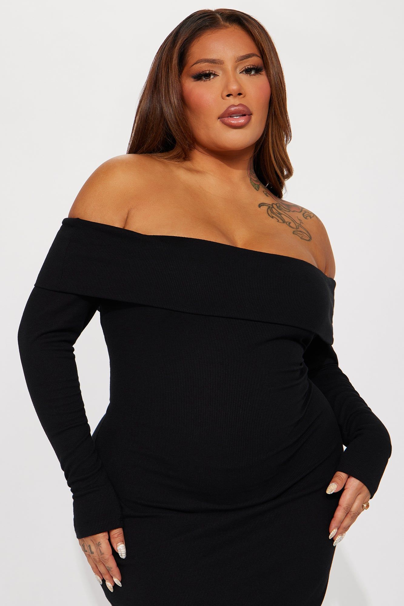 Jenna Ribbed Midi Dress-Black sold by Fashion Nova product image thumbnail 5