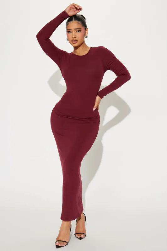 Secretly Sexy Maxi Dress - Wine sold by Fashion Nova