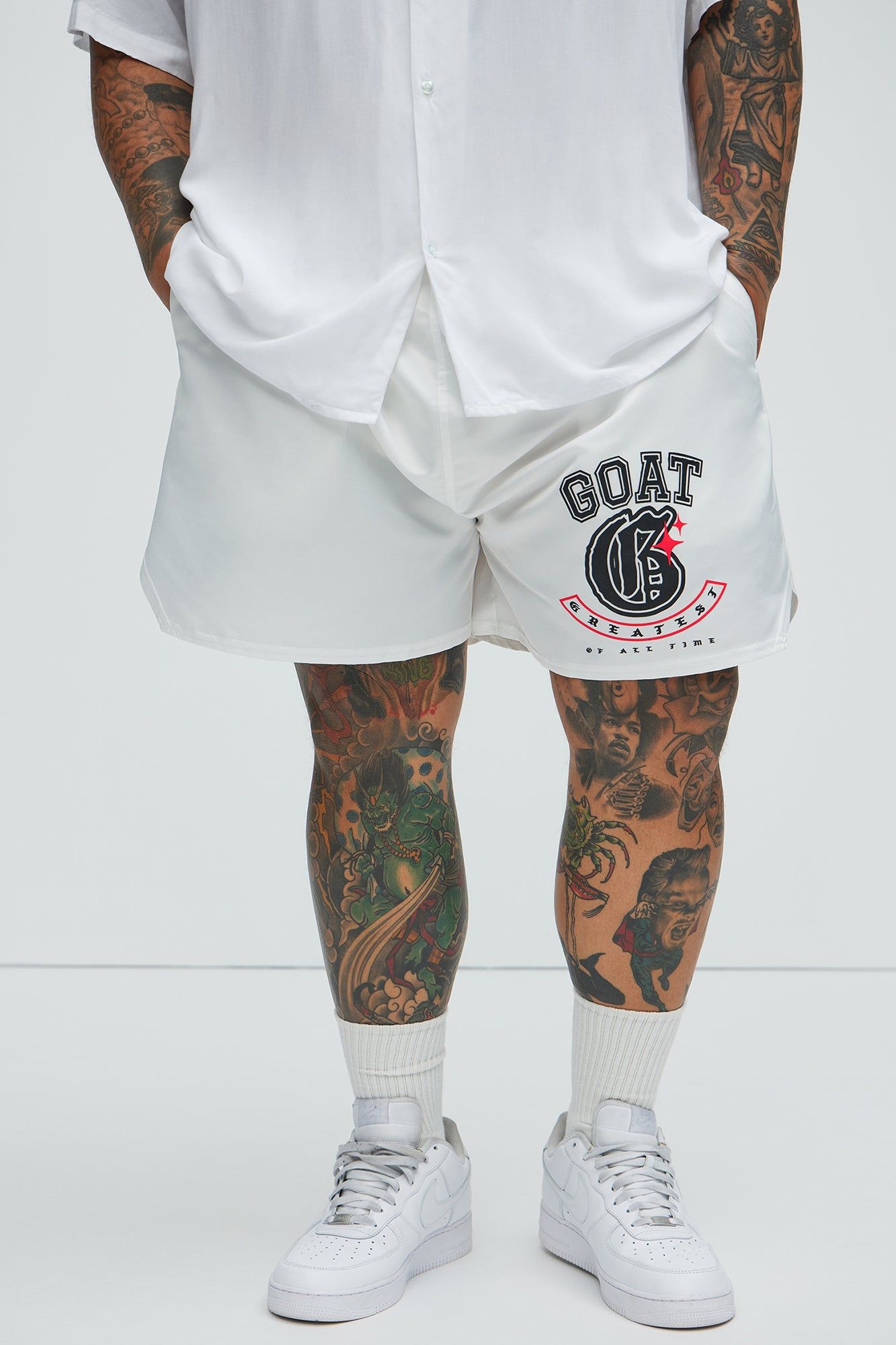 I Am The Greatest Swim Trunks - White sold by Fashion Nova product image thumbnail 5