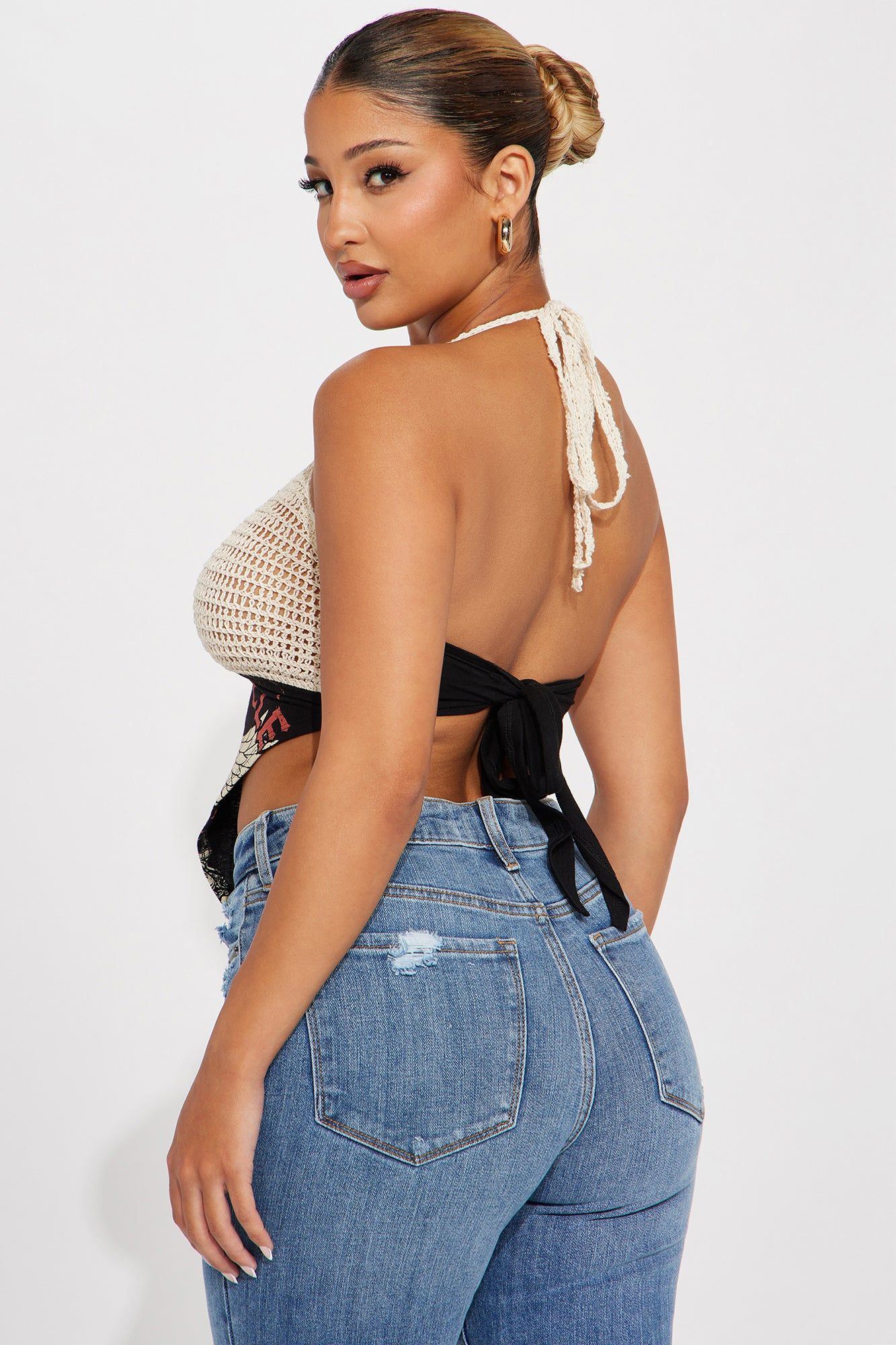 Hot To Handle Crochet Top - Black/combo sold by Fashion Nova product image thumbnail 4