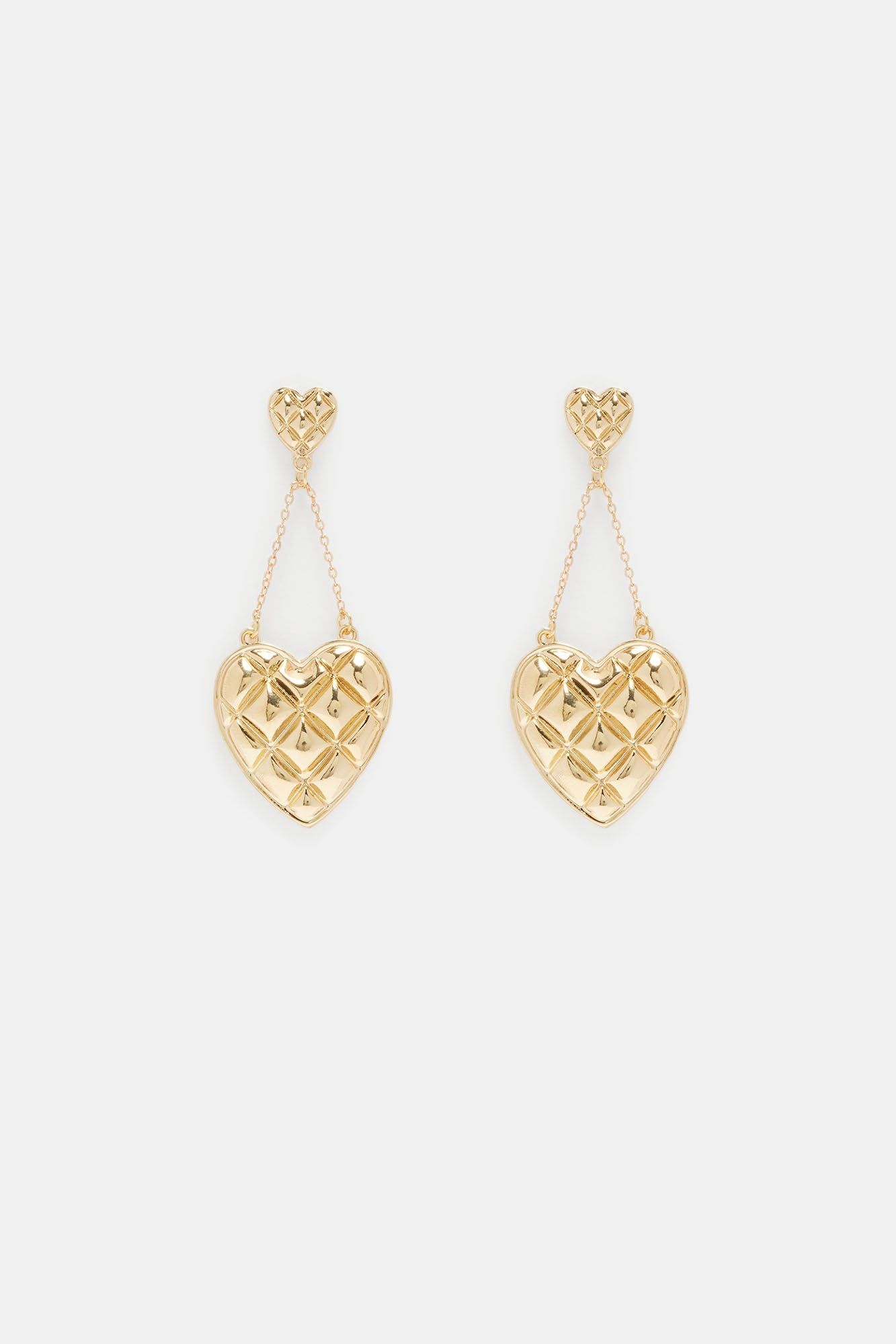 Textured Heart Babe Earrings - Gold sold by Fashion Nova product image thumbnail 3