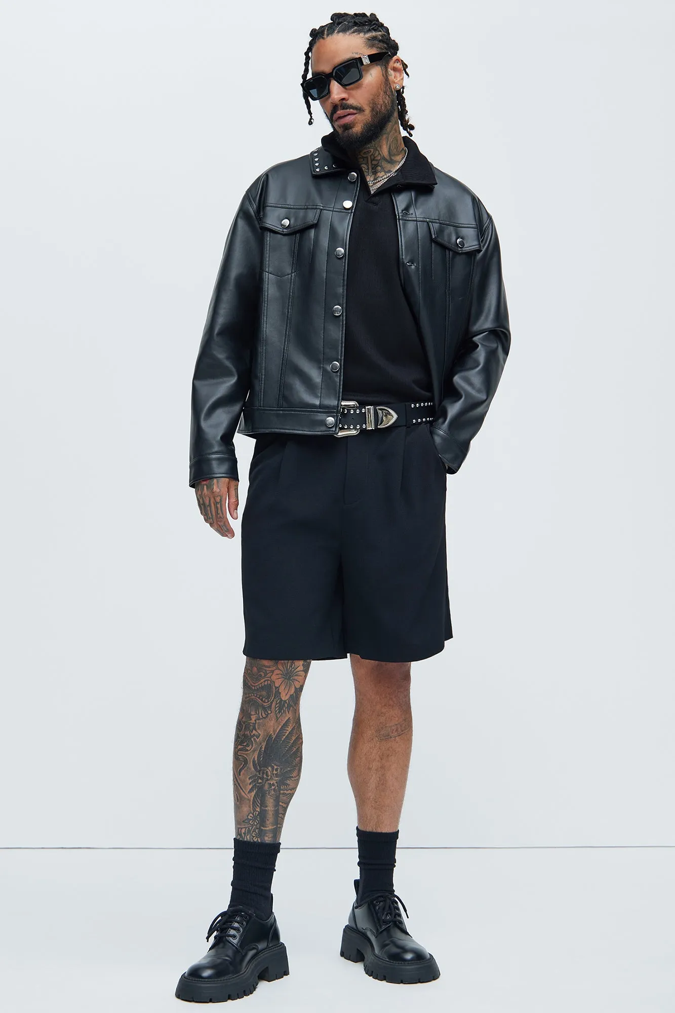 Franklin Stripe Knit Johnny Collar Shirt - Black sold by Fashion Nova product image thumbnail 2