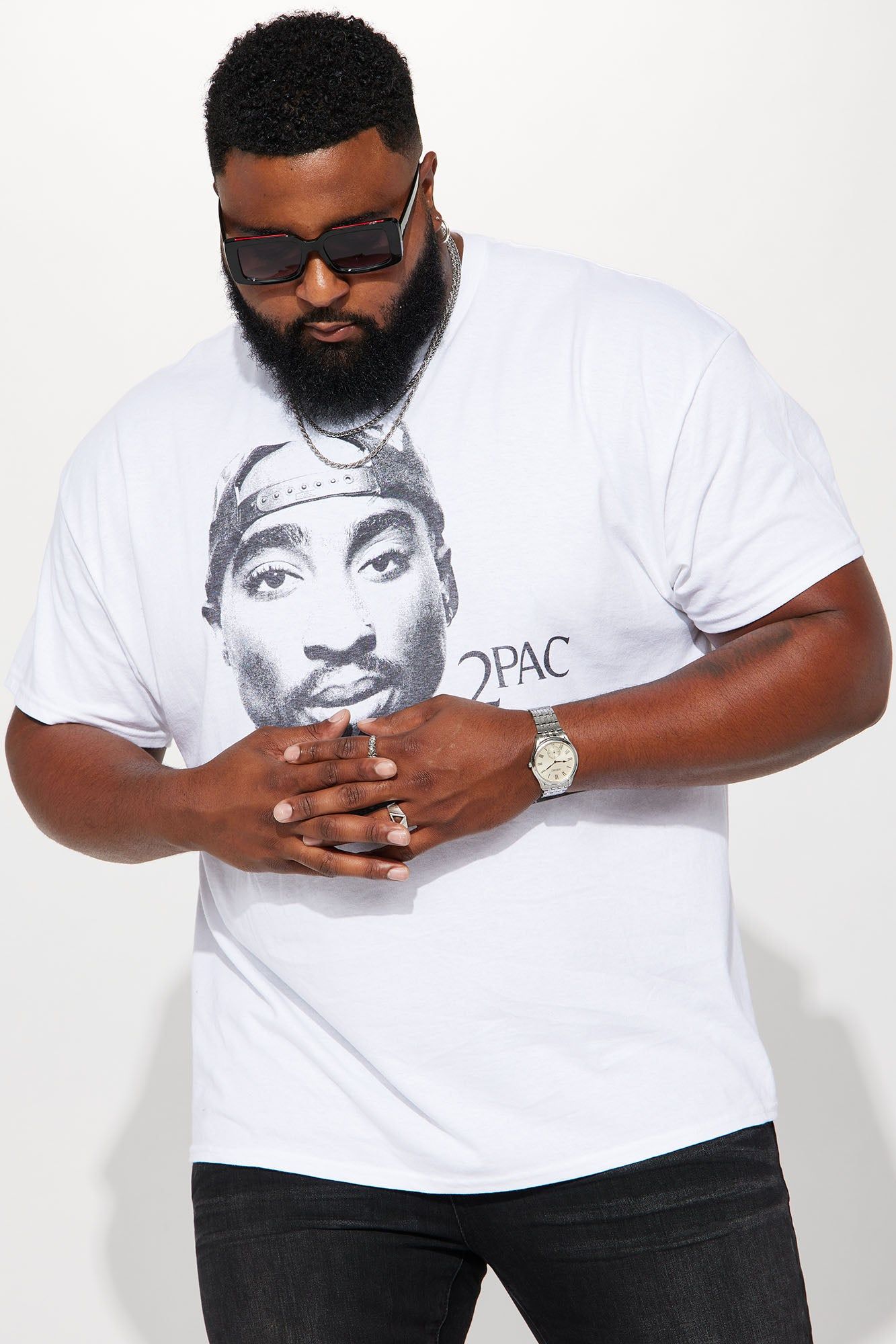 Tupac Me Against The World Short Sleeve Tee - White sold by Fashion Nova product image thumbnail 2