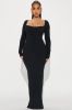Lola Micro Ribbed Maxi Dress - Black sold by Fashion Nova