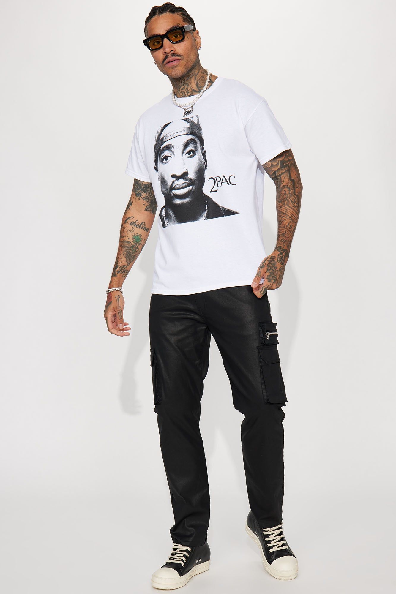 Tupac Me Against The World Short Sleeve Tee - White sold by Fashion Nova product image thumbnail 3