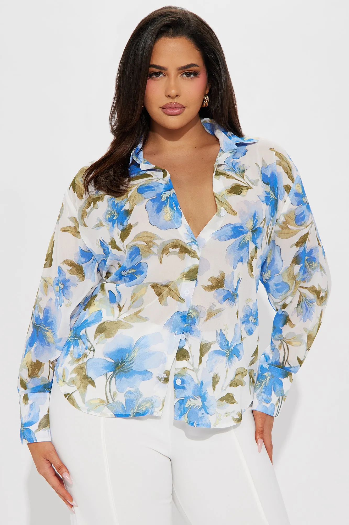Hawaiian Summer Shirt - Ivory/combo sold by Fashion Nova product image thumbnail 4