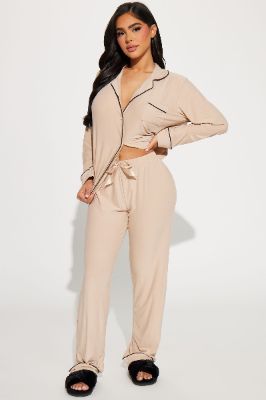 Mom Life PJ Pant Set - Tan sold by Fashion Nova