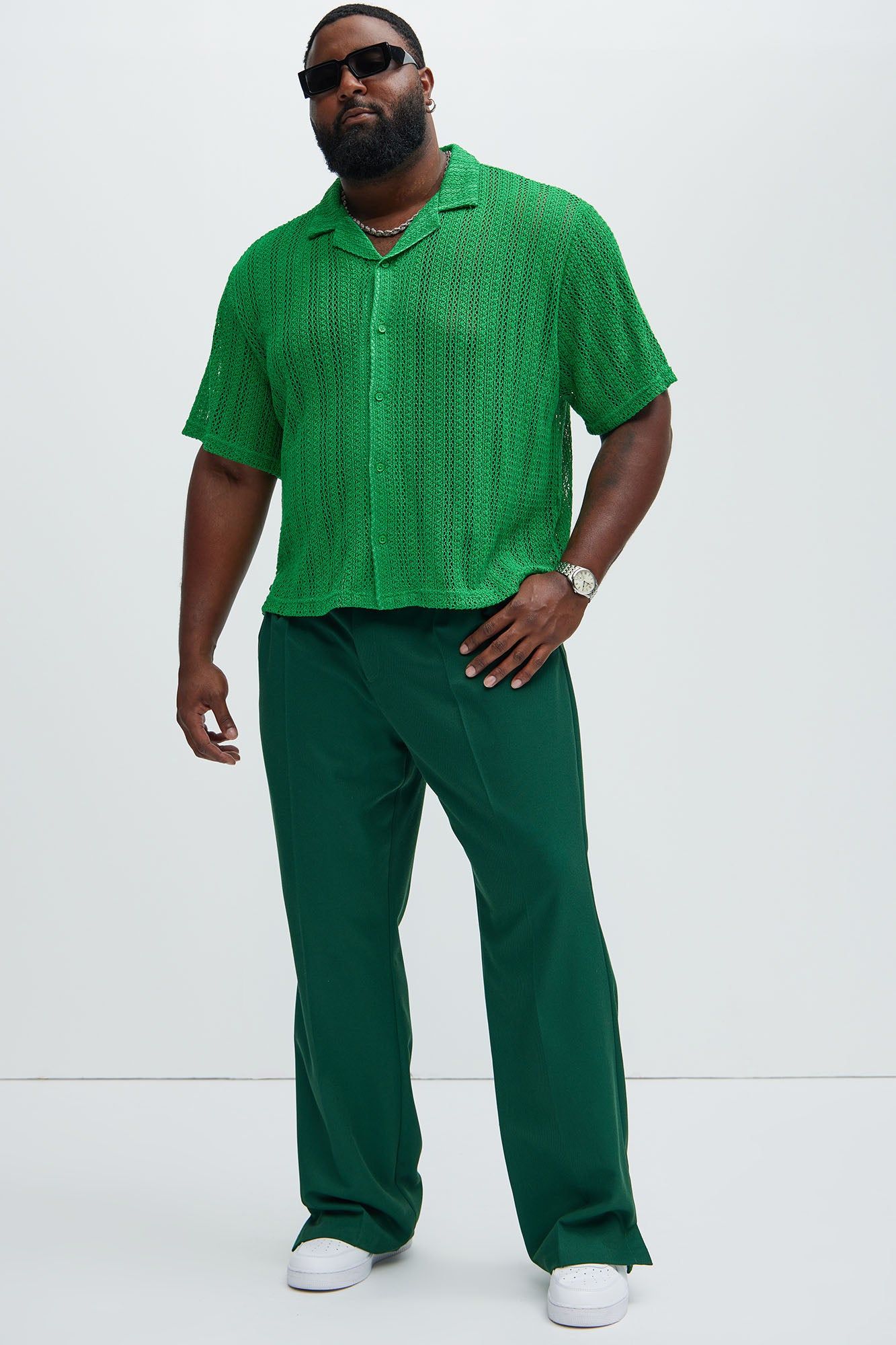 Atlas Textured Boxy Shirt - Green sold by Fashion Nova product image thumbnail 5