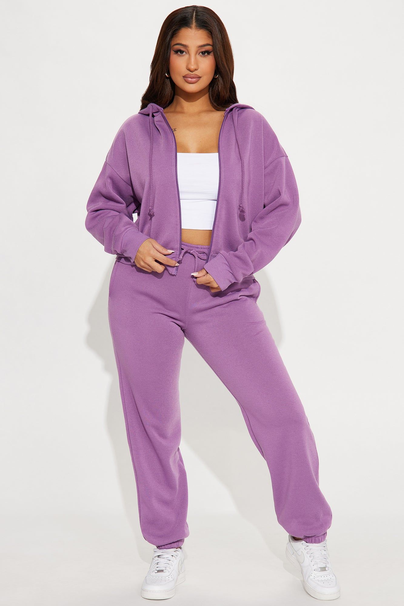Game On Fleece Jogger Set - Lilac sold by Fashion Nova