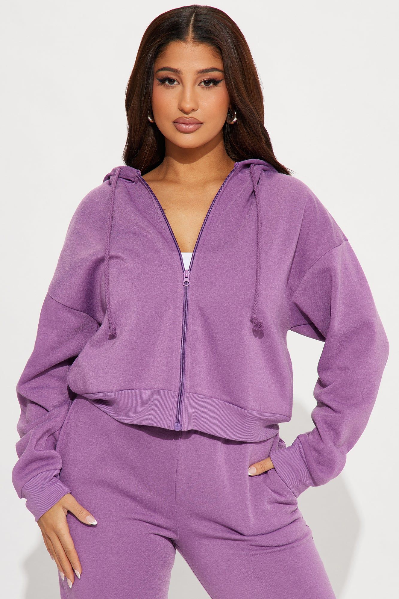 Game On Fleece Jogger Set - Lilac sold by Fashion Nova product image thumbnail 2