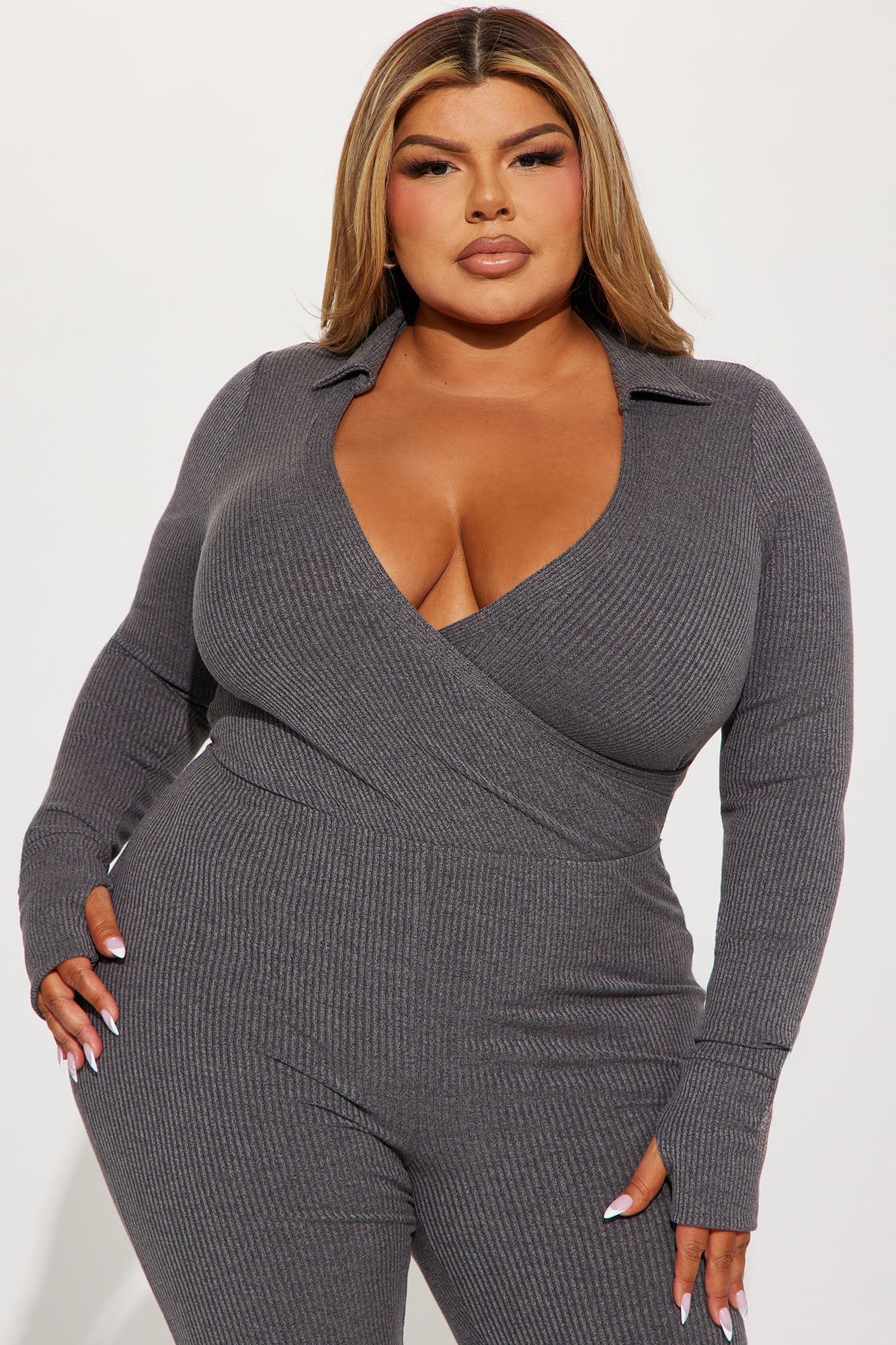 Feeling Cute Jumpsuit - Charcoal sold by Fashion Nova product image thumbnail 5