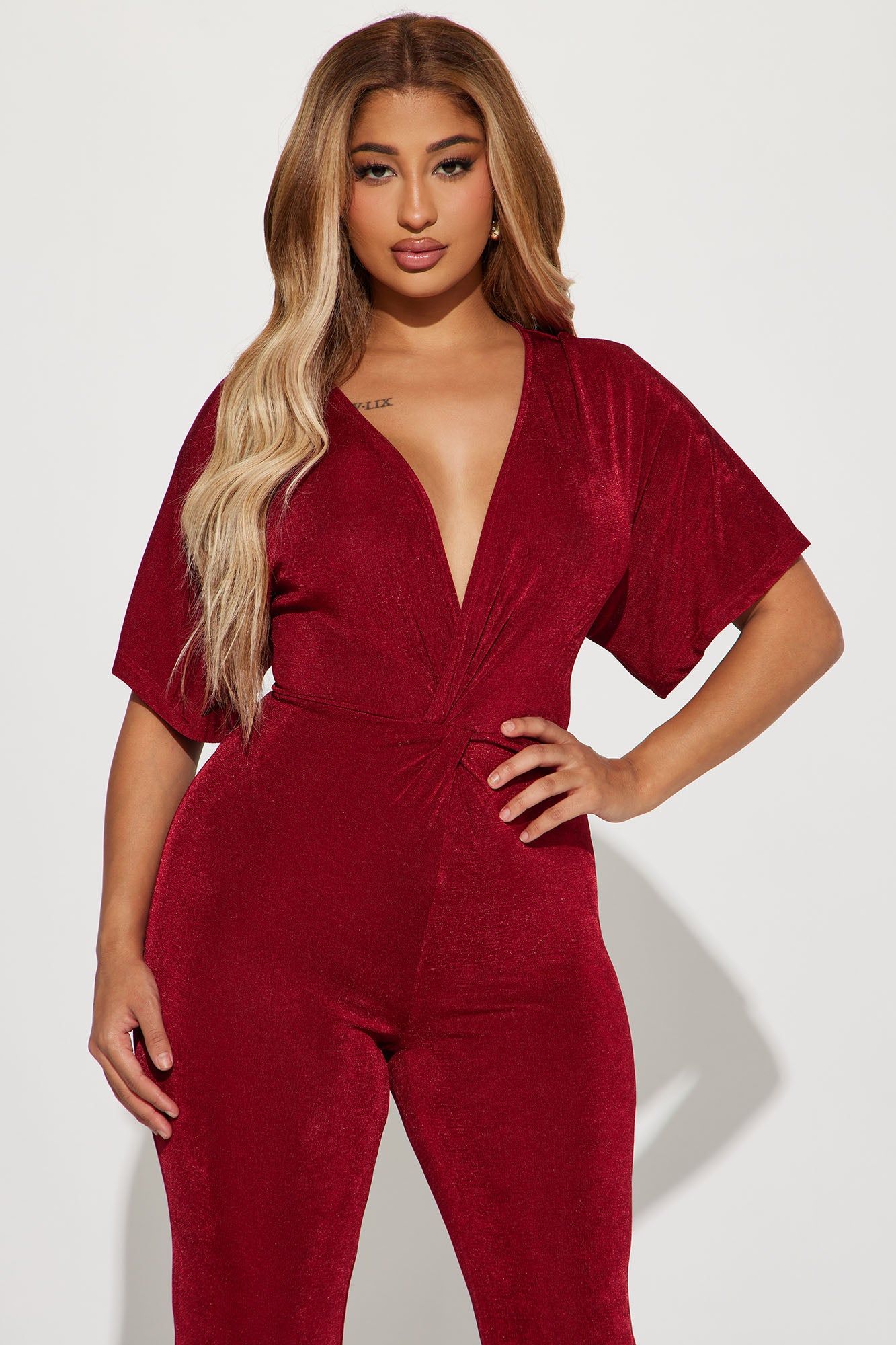 Full Grown Jumpsuit - Burgundy sold by Fashion Nova product image thumbnail 2