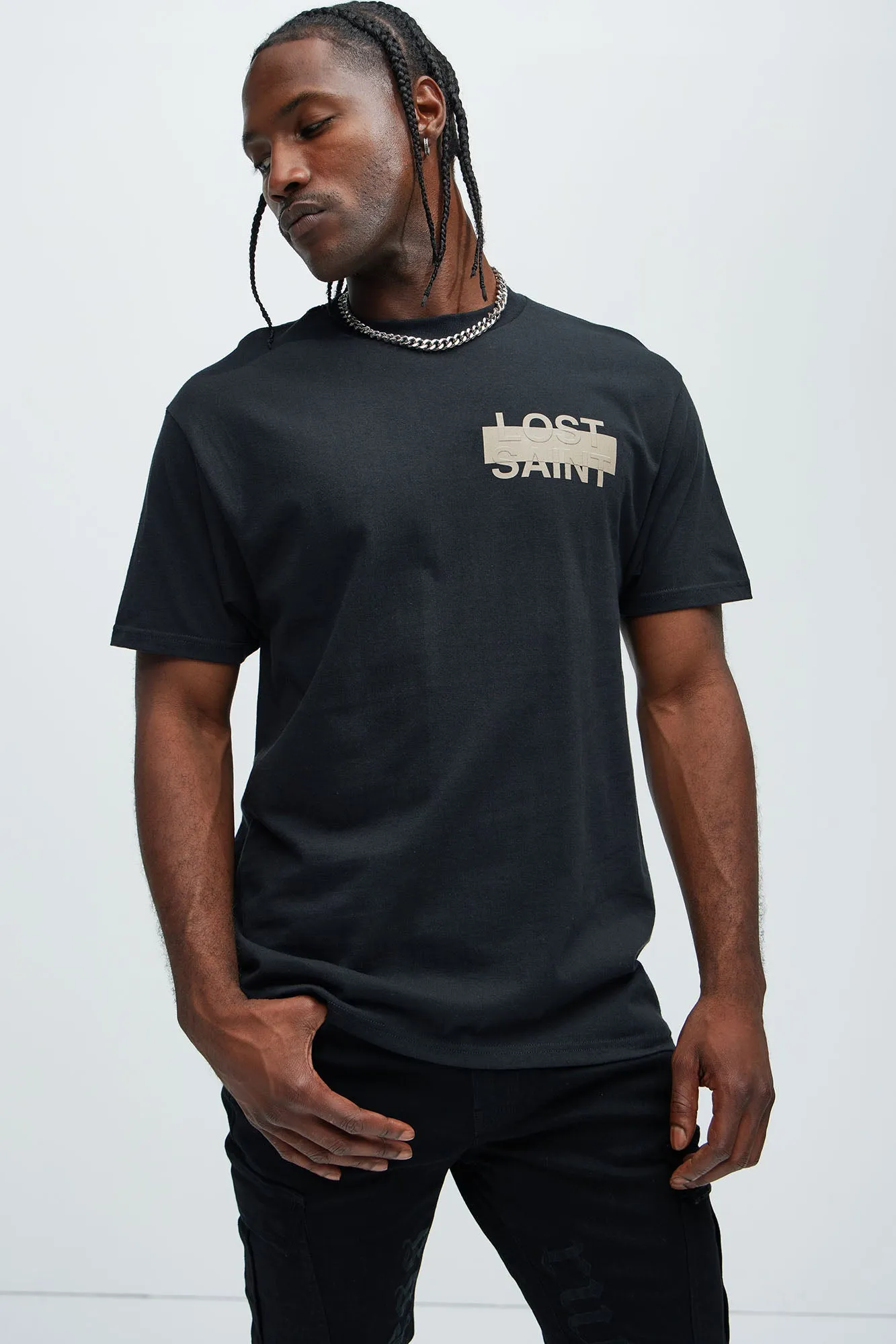 Lost Saint Worldwide Short Sleeve Tee - Black sold by Fashion Nova