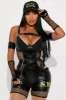 SWAT Hottie 6 Piece Costume Set - Black sold by Fashion Nova