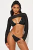Lita Chain 3 Piece Bikini Set - Black sold by Fashion Nova