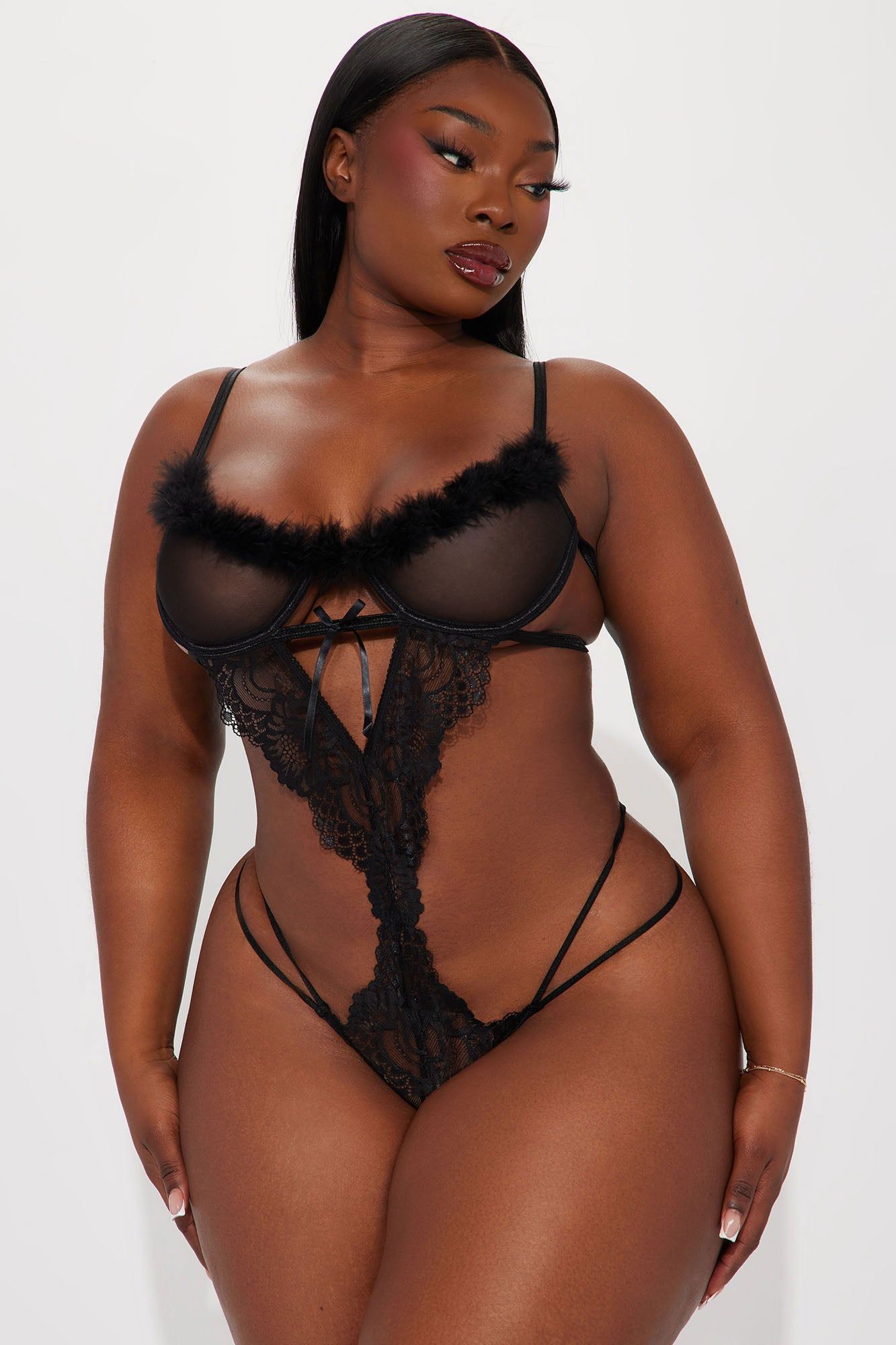 At Midnight Lace Teddy - Black sold by Fashion Nova product image thumbnail 4