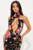 Pick Me Chiffon Maxi Dres - Black/combo sold by Fashion Nova