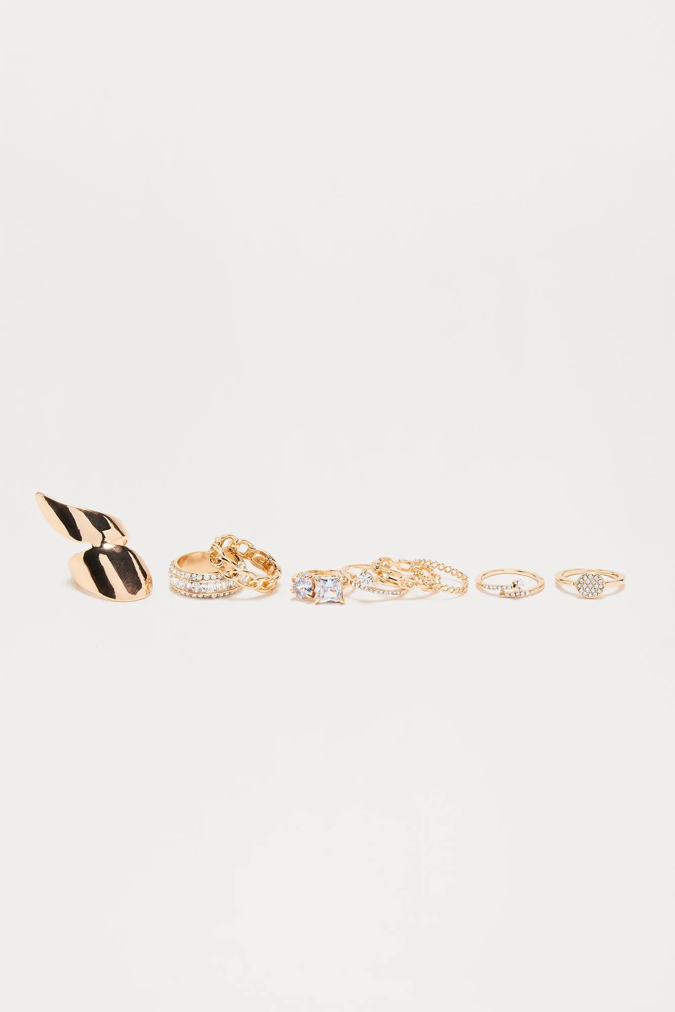 Jaw Dropping 9 Piece Ring Set - Gold sold by Fashion Nova