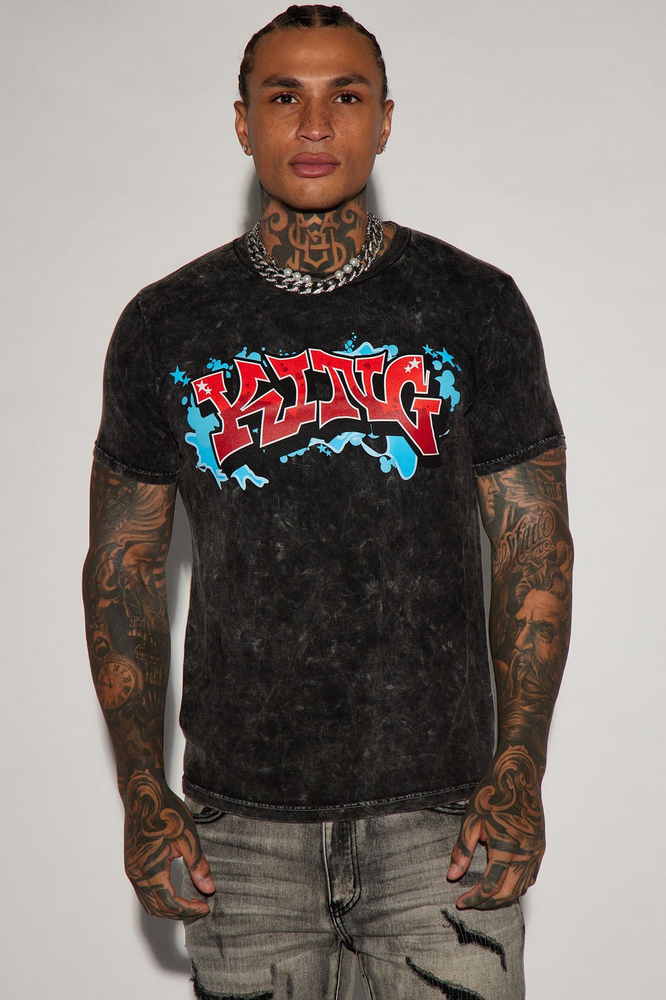 King Mural Short Sleeve Tee - Black sold by Fashion Nova