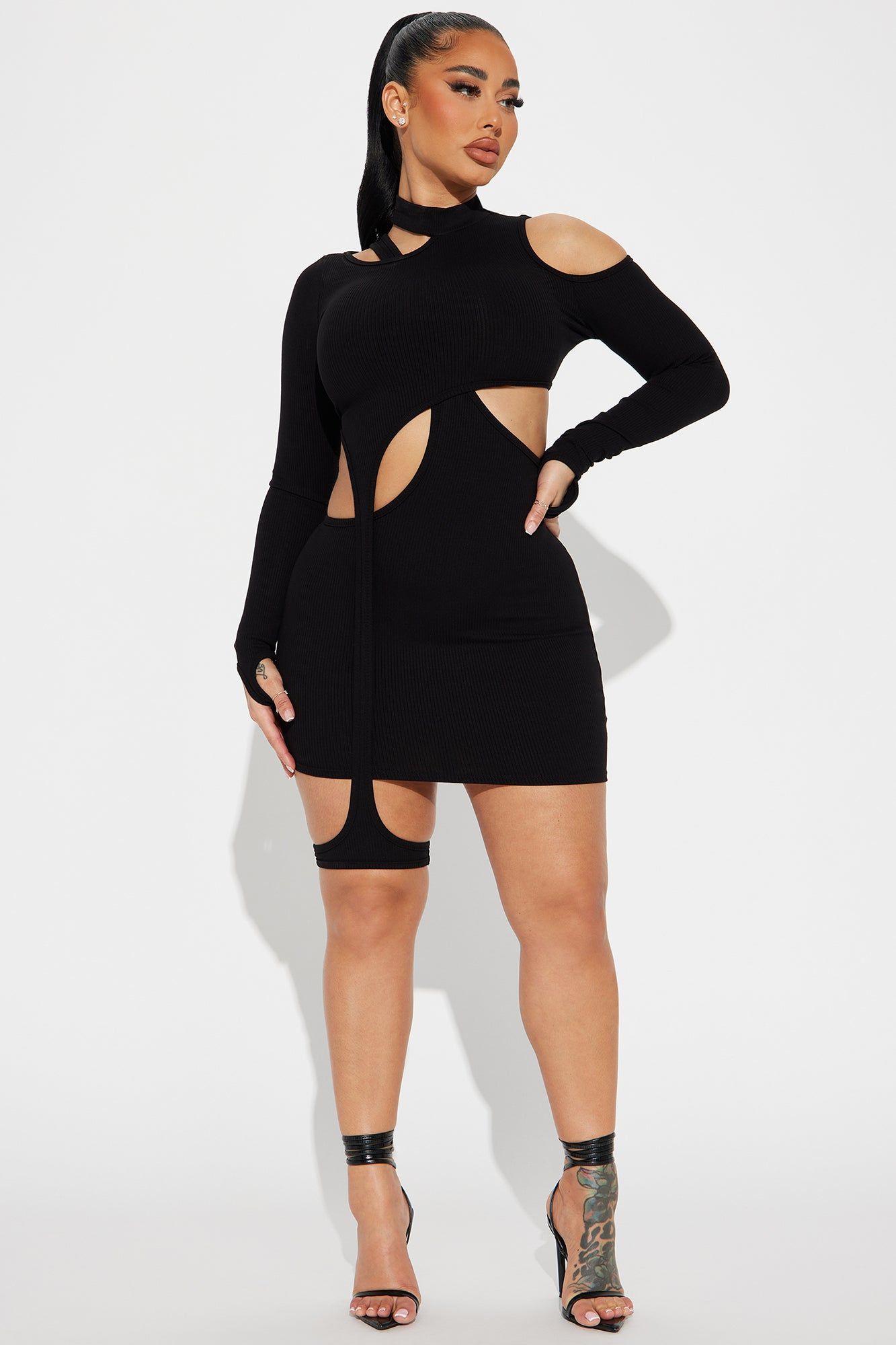 Natalie Cut Out Mini Dress - Black sold by Fashion Nova