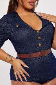 Riveting Babe 3 Piece Costume Set - Blue sold by Fashion Nova