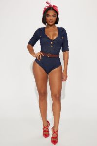 Riveting Babe 3 Piece Costume Set - Blue sold by Fashion Nova
