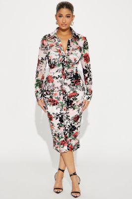 Ariella Mesh Midi Dress - Multi Color sold by Fashion Nova