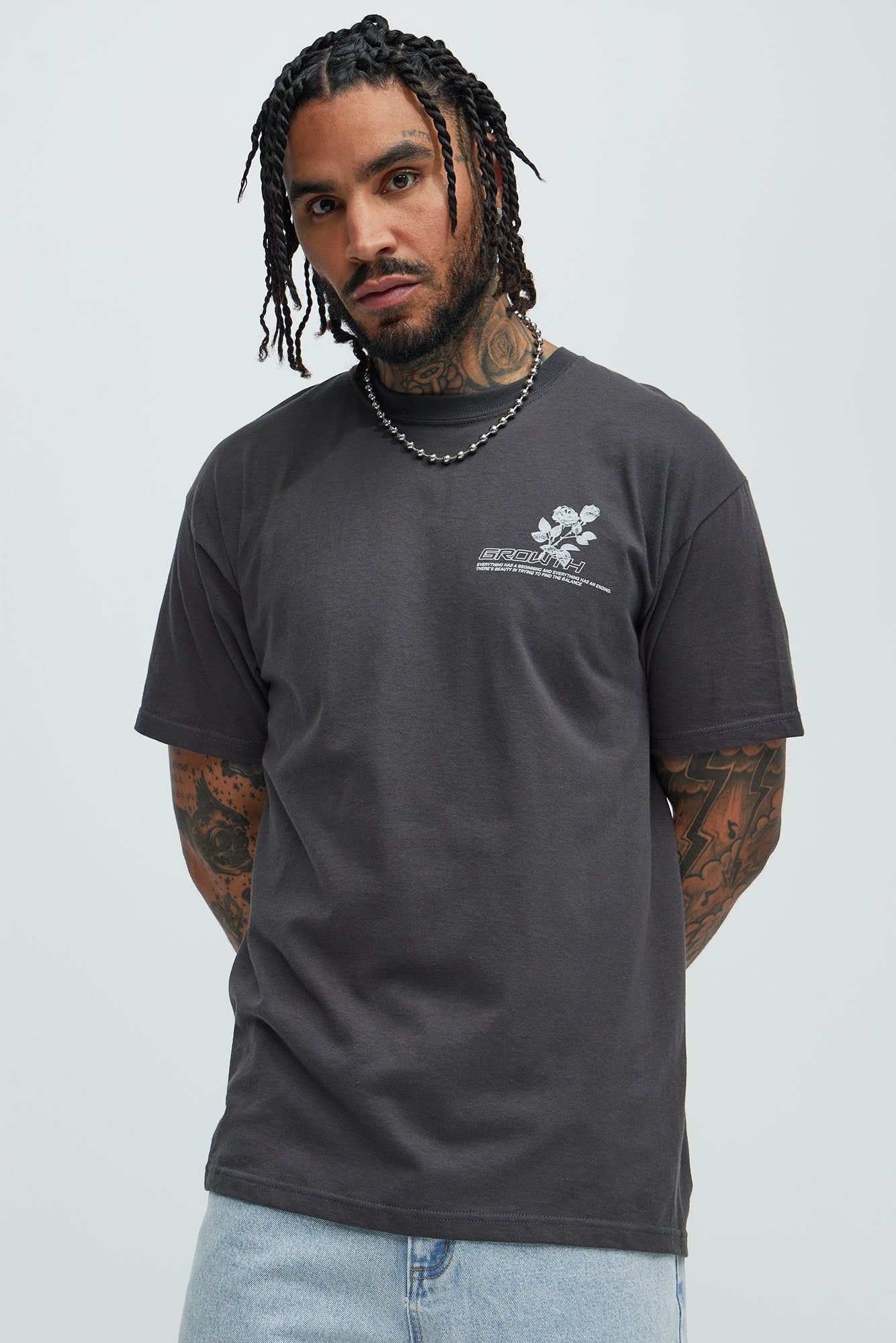 Growth Is No Option Short Sleeve Tee - Charcoal sold by Fashion Nova product image thumbnail 3