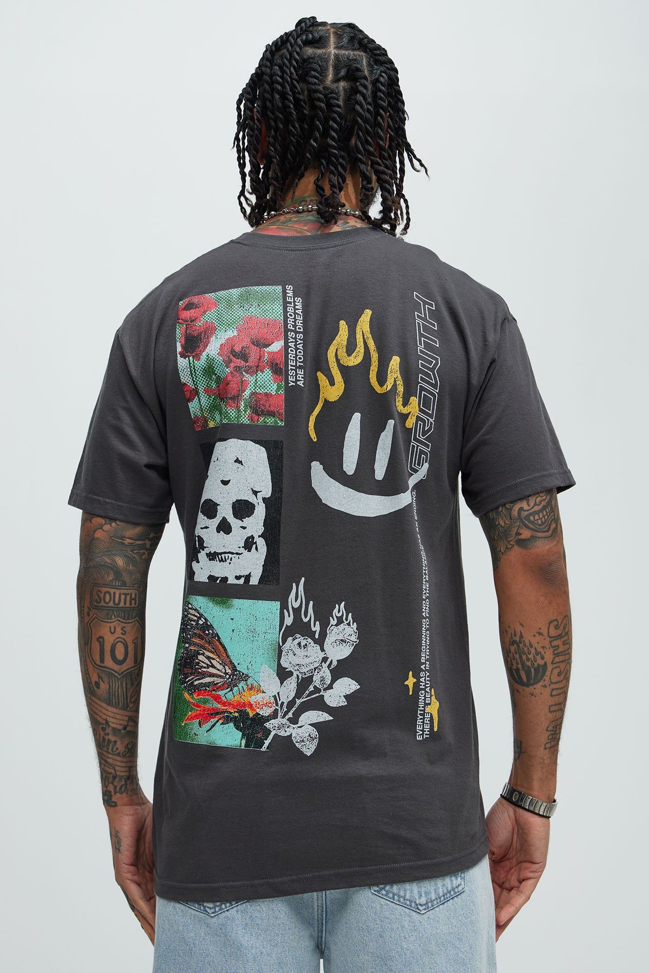 Growth Is No Option Short Sleeve Tee - Charcoal sold by Fashion Nova