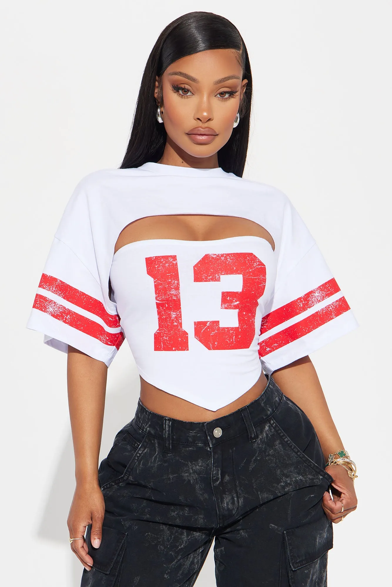 On Your Team Tee - White sold by Fashion Nova