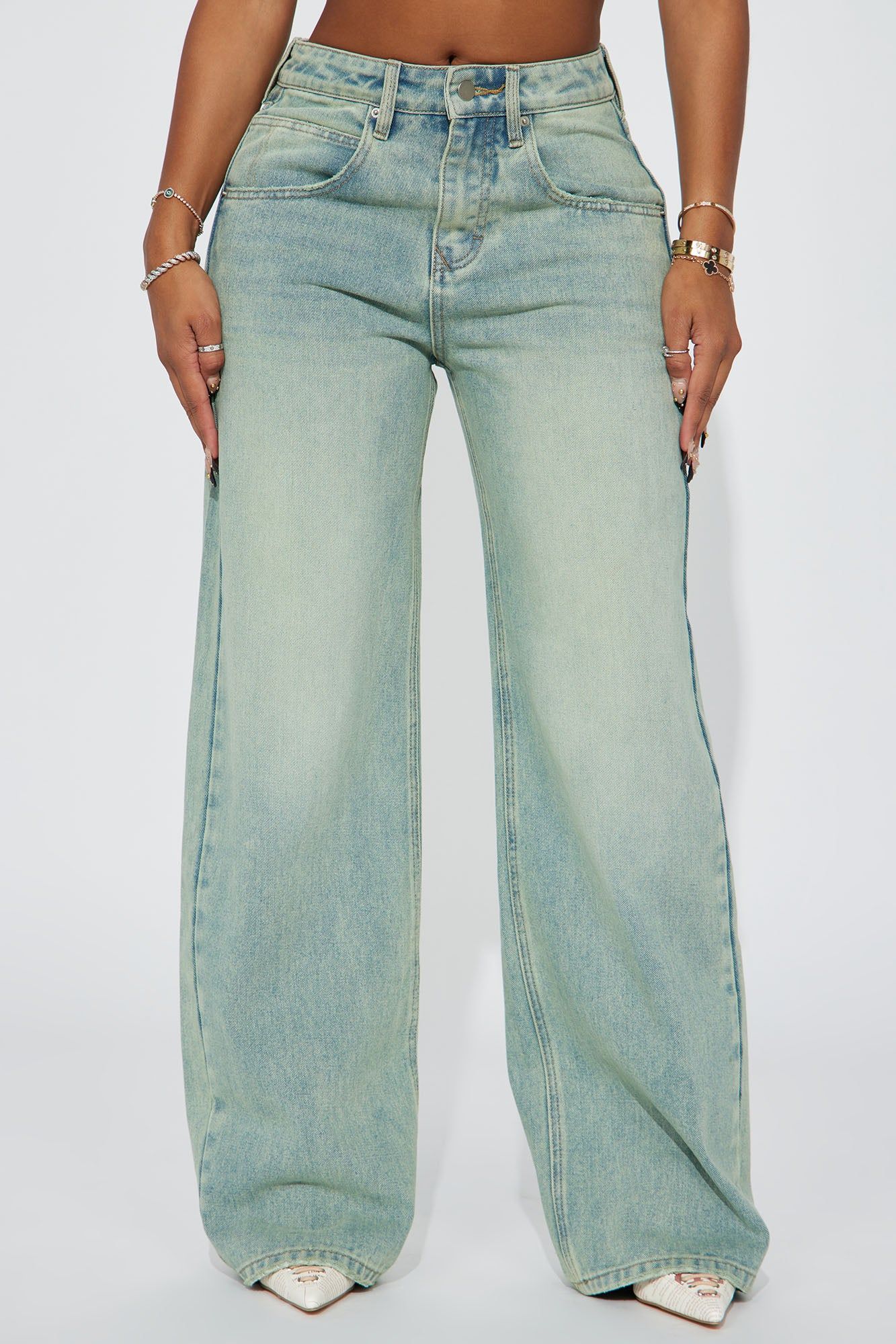 Naples Tinted Drop Waist Baggy Jeans - Light Wash sold by Fashion Nova product image thumbnail 2