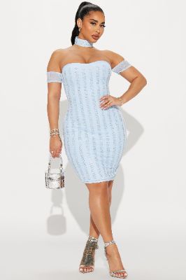 Celestial Bandage Midi Dress - Light Blue sold by Fashion Nova