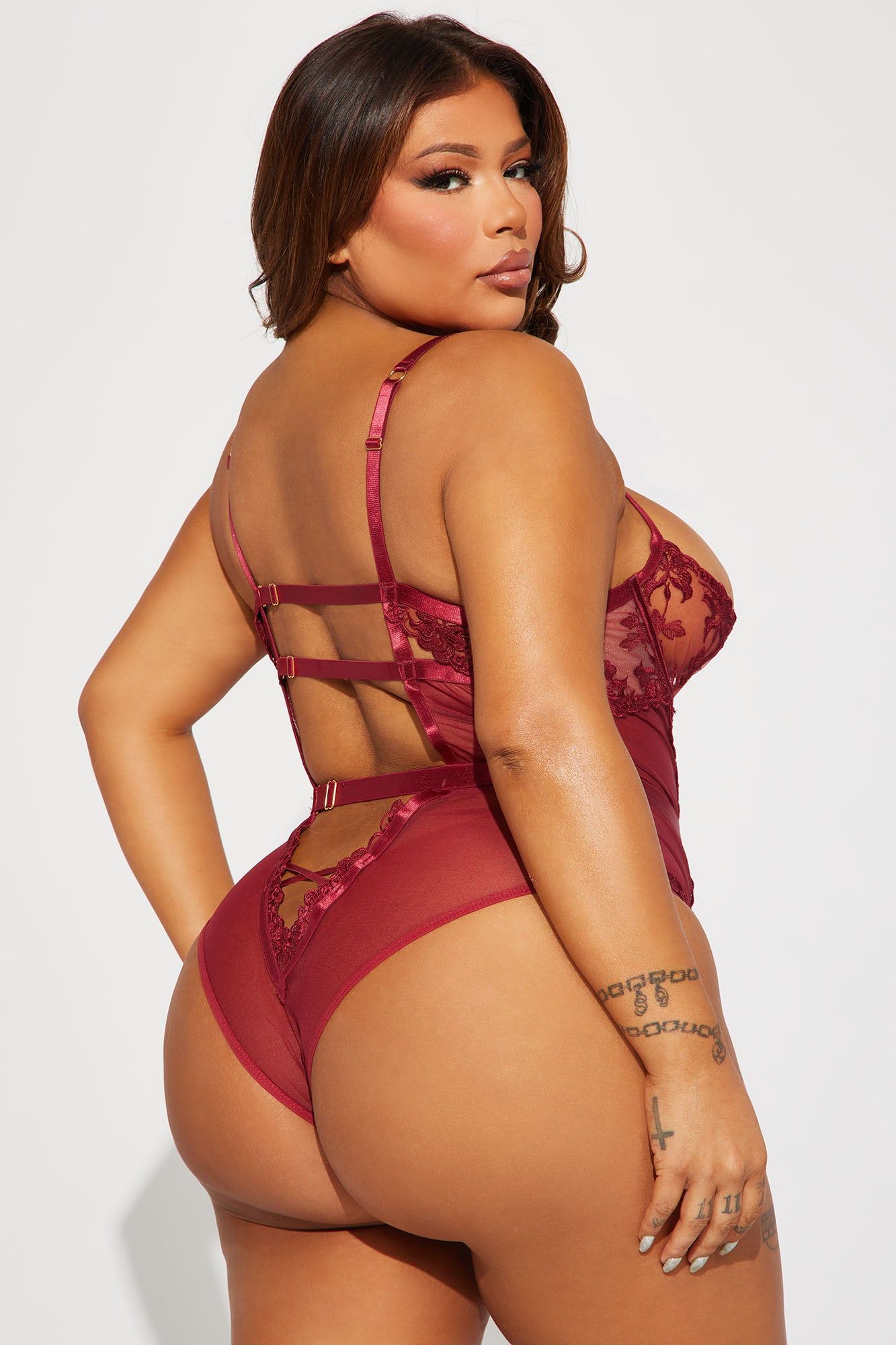 Infinity Love Lace Teddy - Red sold by Fashion Nova product image thumbnail 3