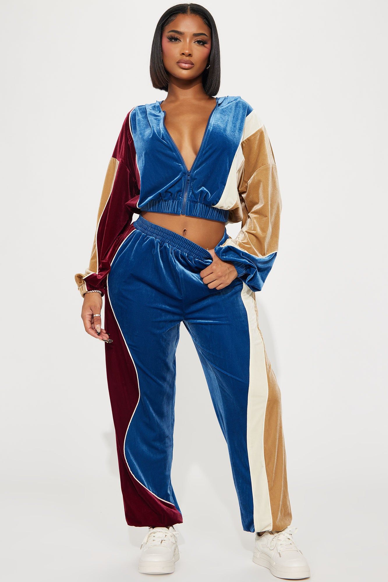 Spare Me A Chance Jogger Set - Blue/combo sold by Fashion Nova