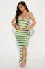 Bella Crochet Maxi Dress - Yellow/combo sold by Fashion Nova