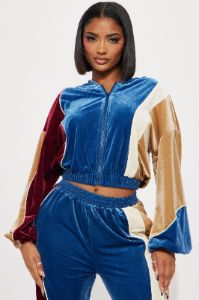 Spare Me A Chance Jogger Set - Blue/combo sold by Fashion Nova