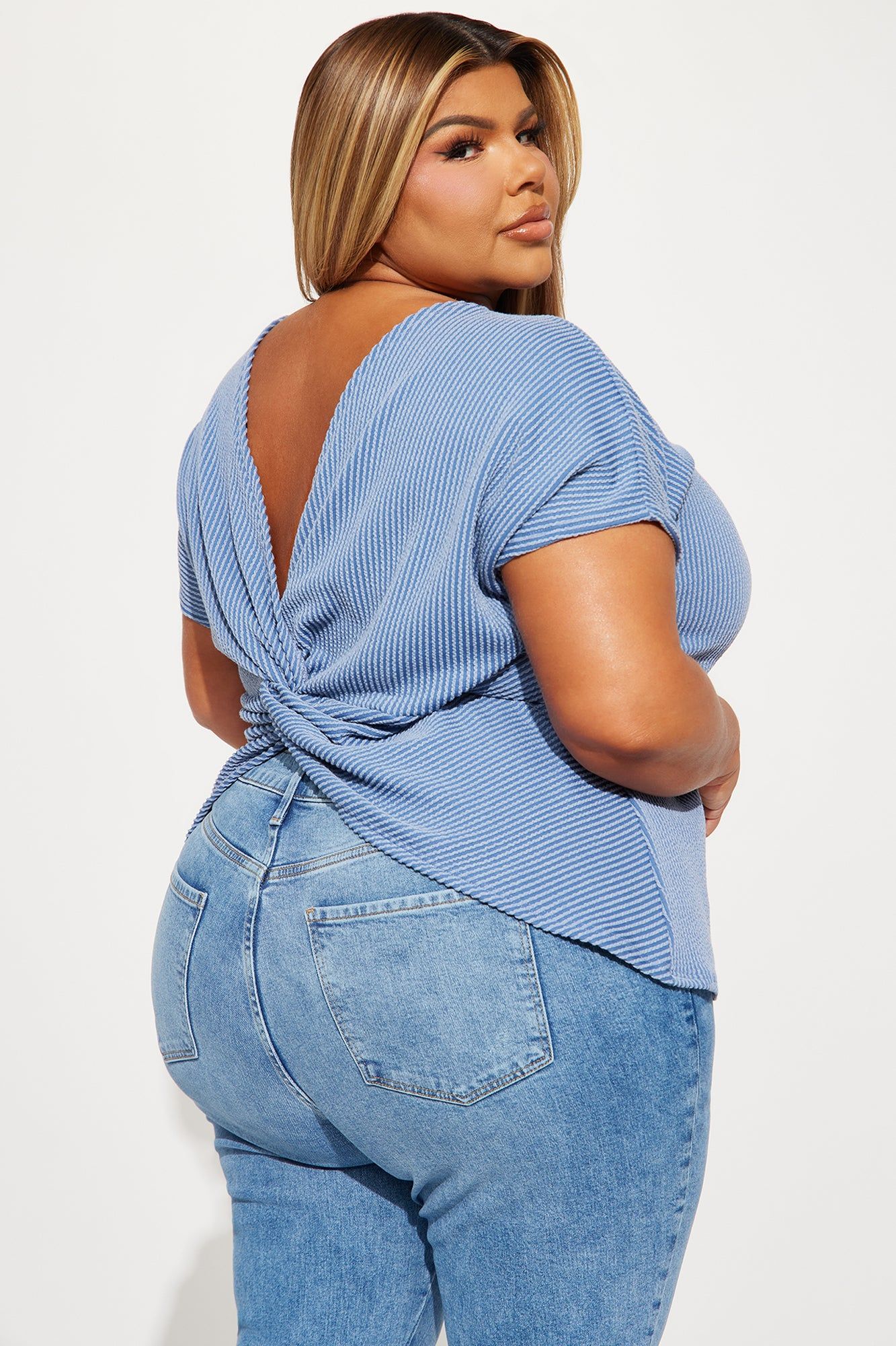 Don't Get Twisted Top - Denim sold by Fashion Nova product image thumbnail 4