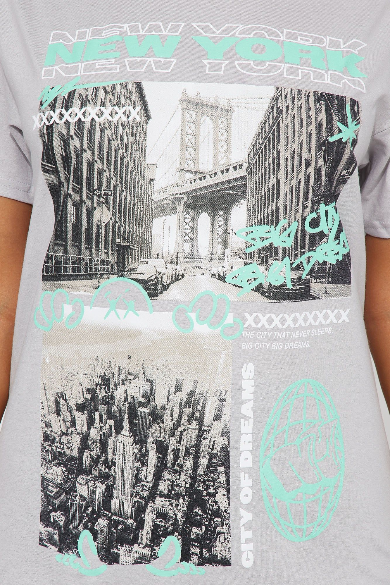 Big City Big Dreams NY Graphic Tee - Grey sold by Fashion Nova product image thumbnail 3